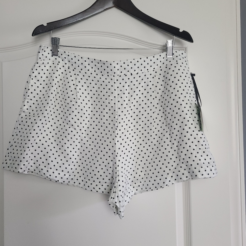 Kate Spade High Waist White and Black Polka Dot Shorts